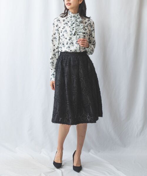 NARACAMICIE / ナラカミーチェ シャツ・ブラウス | 【NARACAMICIE】ハート柄長袖フリルブラウス | 詳細1