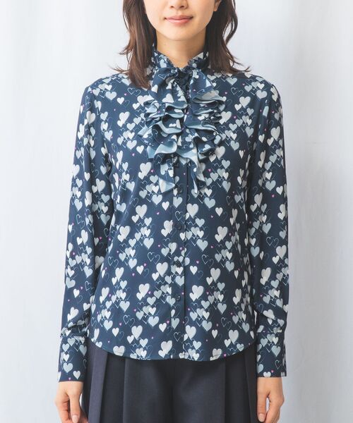 NARACAMICIE / ナラカミーチェ シャツ・ブラウス | 【NARACAMICIE】ハート柄長袖フリルブラウス | 詳細7