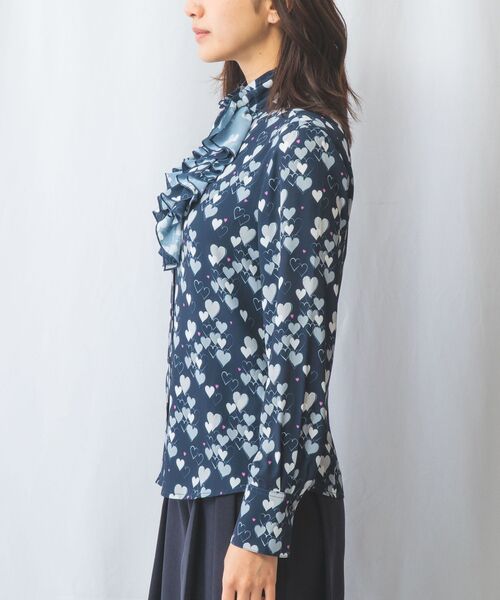 NARACAMICIE / ナラカミーチェ シャツ・ブラウス | 【NARACAMICIE】ハート柄長袖フリルブラウス | 詳細8