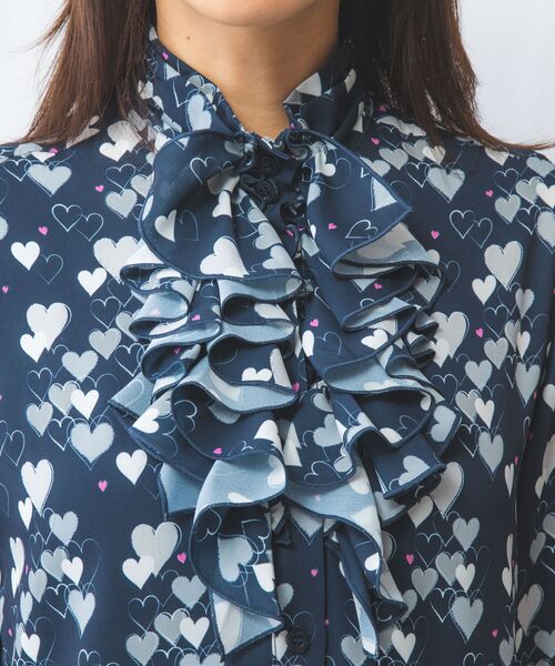 NARACAMICIE / ナラカミーチェ シャツ・ブラウス | 【NARACAMICIE】ハート柄長袖フリルブラウス | 詳細10