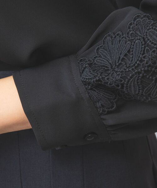 NARACAMICIE / ナラカミーチェ シャツ・ブラウス | 【NARACAMICIE】ドビークロス袖レース長袖プルオーバー | 詳細13