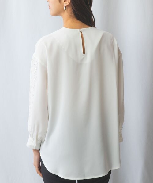 NARACAMICIE / ナラカミーチェ シャツ・ブラウス | 【NARACAMICIE】ドビークロス袖レース長袖プルオーバー | 詳細3