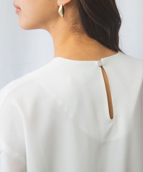 NARACAMICIE / ナラカミーチェ シャツ・ブラウス | 【NARACAMICIE】ドビークロス袖レース長袖プルオーバー | 詳細5