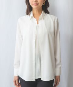 NARACAMICIE / ナラカミーチェ シャツ・ブラウス | 【NARACAMICIE】ドビークロスフロントプリーツ長袖シャツ