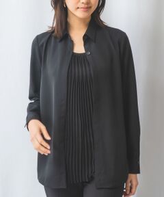 NARACAMICIE / ナラカミーチェ シャツ・ブラウス | 【NARACAMICIE】ドビークロスフロントプリーツ長袖シャツ