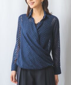 NARACAMICIE / ナラカミーチェ シャツ・ブラウス | 【NARACAMICIE】ジャガード長袖カシュクール