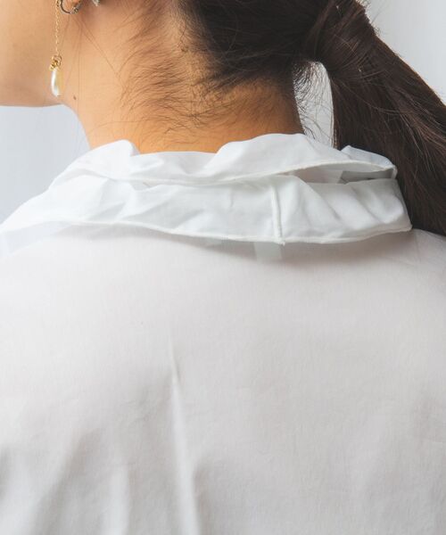 NARACAMICIE / ナラカミーチェ シャツ・ブラウス | 【NARACAMICIE】ストレッチブロードフリル衿長袖シャツ | 詳細6