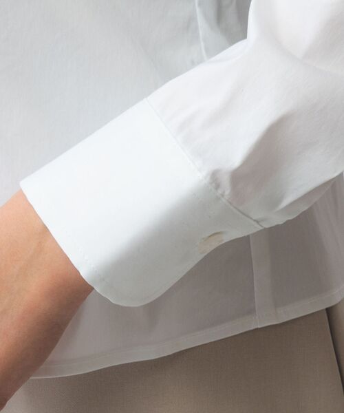 NARACAMICIE / ナラカミーチェ シャツ・ブラウス | 【NARACAMICIE】ストレッチブロードフリル衿長袖シャツ | 詳細7
