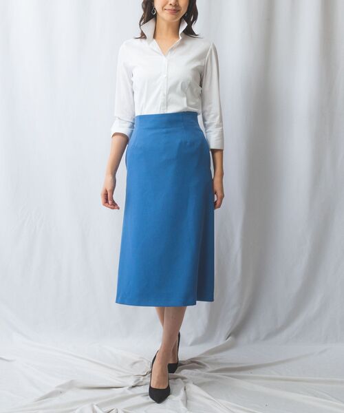 NARACAMICIE / ナラカミーチェ シャツ・ブラウス | 【NARACAMICIE】ストレッチブロードスタンドカラー七分袖シャツ | 詳細10