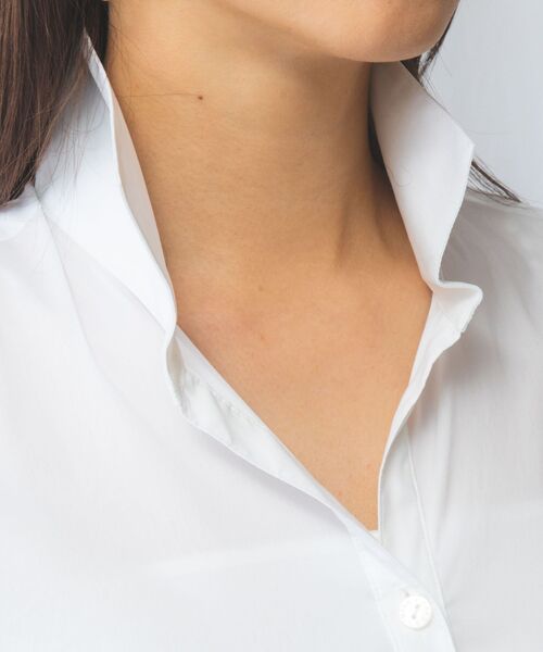 NARACAMICIE / ナラカミーチェ シャツ・ブラウス | 【NARACAMICIE】ストレッチブロードスタンドカラー七分袖シャツ | 詳細5