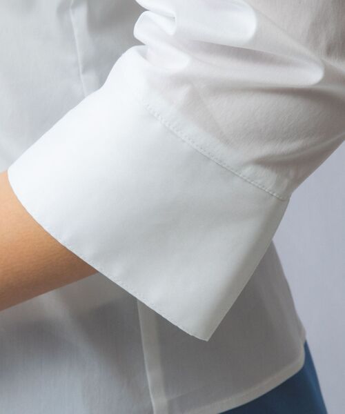 NARACAMICIE / ナラカミーチェ シャツ・ブラウス | 【NARACAMICIE】ストレッチブロードスタンドカラー七分袖シャツ | 詳細8