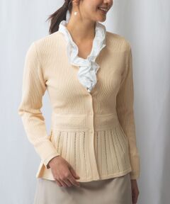 NARACAMICIE / ナラカミーチェ ニット・セーター | 【NARACAMICIE】アイレットペプラムカーディガン