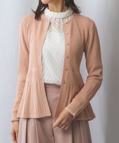 NARACAMICIE / ナラカミーチェ ニット・セーター | 【NARACAMICIE】アイレットペプラムカーディガン