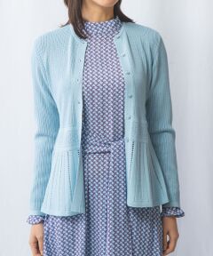 NARACAMICIE / ナラカミーチェ ニット・セーター | 【NARACAMICIE】アイレットペプラムカーディガン