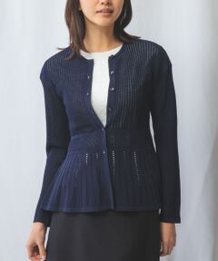 NARACAMICIE / ナラカミーチェ ニット・セーター | 【NARACAMICIE】アイレットペプラムカーディガン