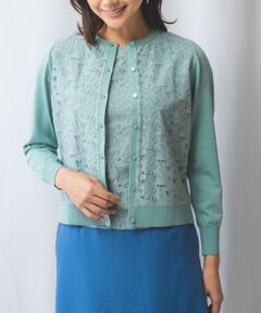 NARACAMICIE / ナラカミーチェ ニット・セーター | 【NARACAMICIE】レースコンビニットカーディガン