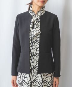 NARACAMICIE / ナラカミーチェ テーラードジャケット | 【NARACAMICIE】【セットアップスーツ対応】強撚合繊ストレッチノーカラージャケット