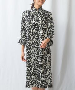 NARACAMICIE / ナラカミーチェ ロング・マキシ丈ワンピース | 【NARACAMICIE】ラインプリントリボンワンピース