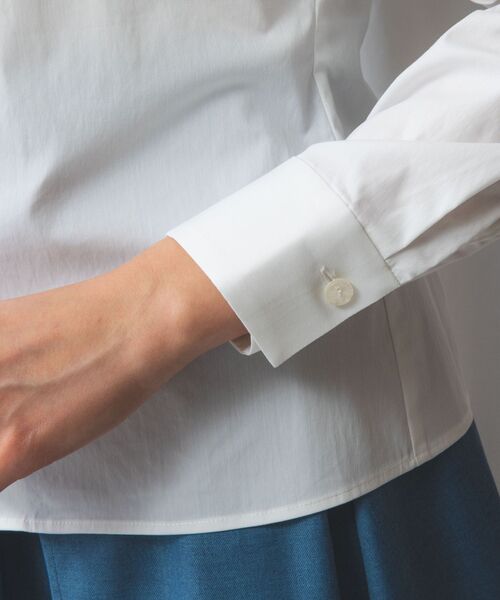 NARACAMICIE / ナラカミーチェ シャツ・ブラウス | 【NARACAMICIE】二重スタンドフリルレースブロード長袖シャツ | 詳細8