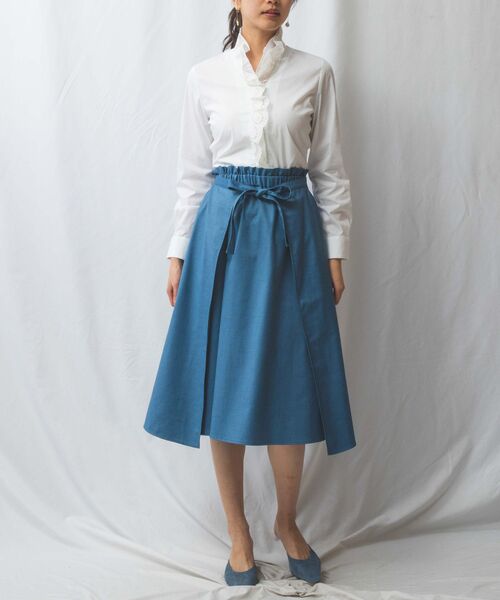 NARACAMICIE / ナラカミーチェ シャツ・ブラウス | 【NARACAMICIE】二重スタンドフリルレースブロード長袖シャツ | 詳細9