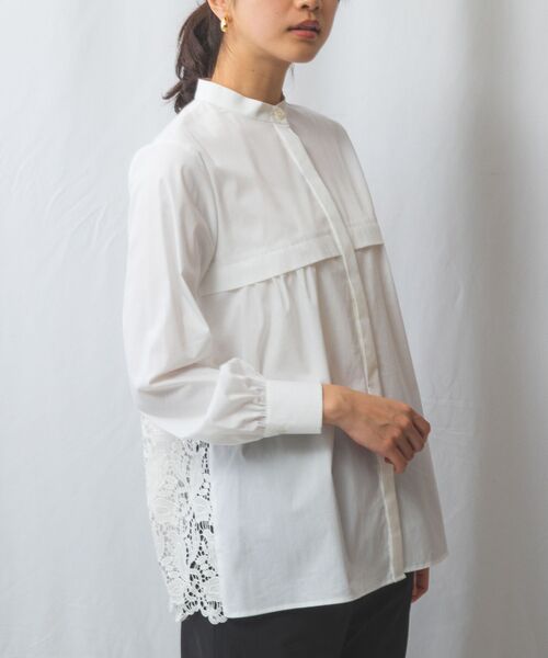 NARACAMICIE / ナラカミーチェ シャツ・ブラウス | 【NARACAMICIE】バックレースブロード長袖シャツ | 詳細1