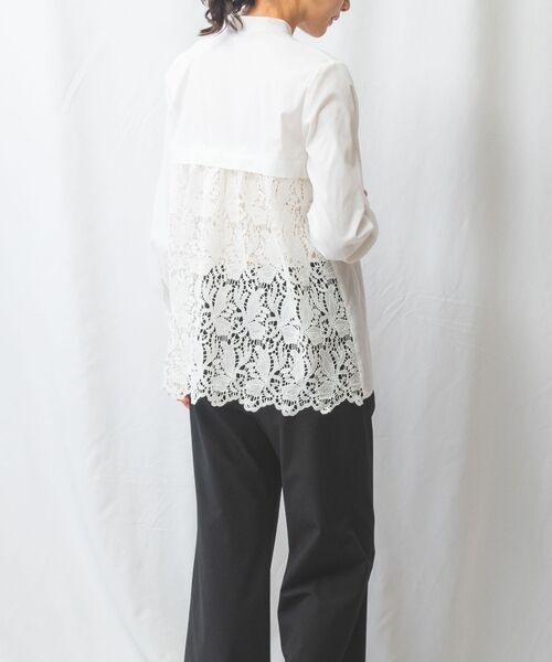 NARACAMICIE / ナラカミーチェ シャツ・ブラウス | 【NARACAMICIE】バックレースブロード長袖シャツ | 詳細13