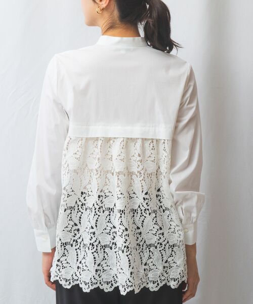 NARACAMICIE / ナラカミーチェ シャツ・ブラウス | 【NARACAMICIE】バックレースブロード長袖シャツ | 詳細3