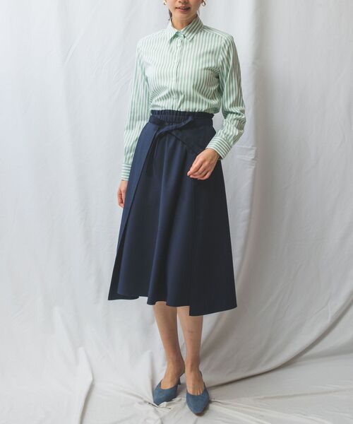 NARACAMICIE / ナラカミーチェ シャツ・ブラウス | 【NARACAMICIE】ストレッチストライプ長袖シャツ | 詳細1