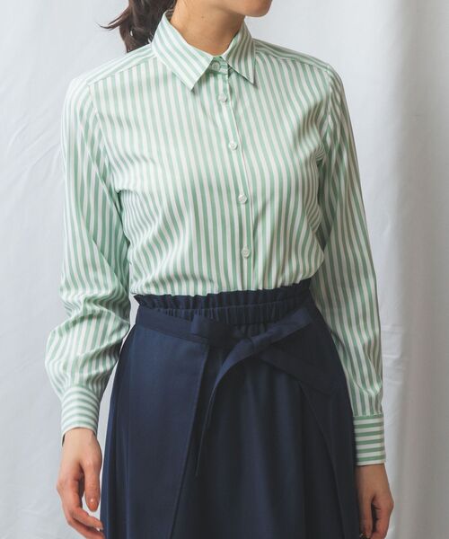 NARACAMICIE / ナラカミーチェ シャツ・ブラウス | 【NARACAMICIE】ストレッチストライプ長袖シャツ | 詳細2