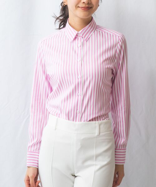 NARACAMICIE / ナラカミーチェ シャツ・ブラウス | 【NARACAMICIE】ストレッチストライプ長袖シャツ | 詳細4