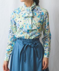 NARACAMICIE / ナラカミーチェ シャツ・ブラウス | 【NARACAMICIE】花柄プリント長袖ボウタイブラウス