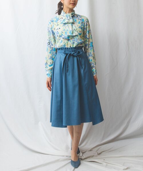 NARACAMICIE / ナラカミーチェ シャツ・ブラウス | 【NARACAMICIE】花柄プリント長袖ボウタイブラウス | 詳細15