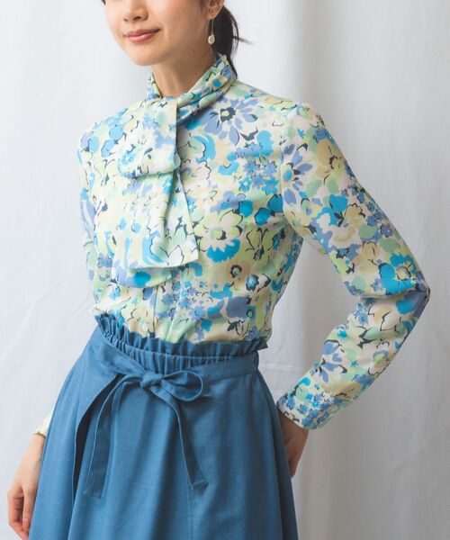NARACAMICIE / ナラカミーチェ シャツ・ブラウス | 【NARACAMICIE】花柄プリント長袖ボウタイブラウス | 詳細16