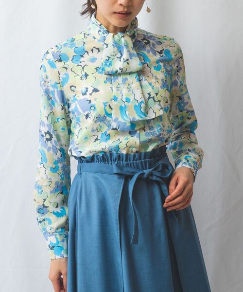 NARACAMICIE / ナラカミーチェ シャツ・ブラウス | 【NARACAMICIE】花柄プリント長袖ボウタイブラウス | 詳細17