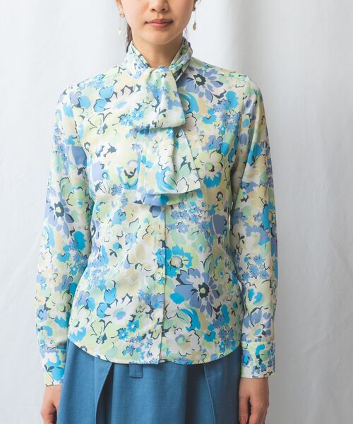 NARACAMICIE / ナラカミーチェ シャツ・ブラウス | 【NARACAMICIE】花柄プリント長袖ボウタイブラウス | 詳細18