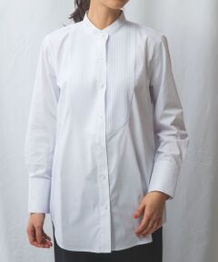 NARACAMICIE / ナラカミーチェ シャツ・ブラウス | 【NARACAMICIE】ピンタックバンドカラー長袖シャツ