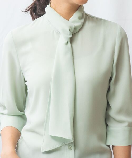 NARACAMICIE / ナラカミーチェ シャツ・ブラウス | 【NARACAMICIE】ジョーゼットフリルタイ七分袖ブラウス | 詳細16