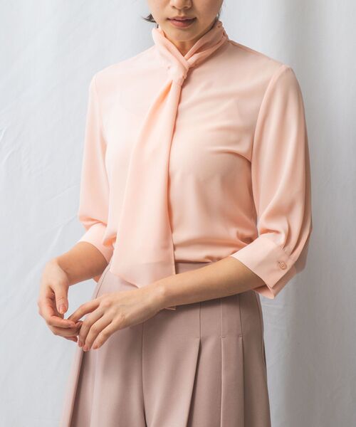 NARACAMICIE / ナラカミーチェ シャツ・ブラウス | 【NARACAMICIE】ジョーゼットフリルタイ七分袖ブラウス | 詳細17