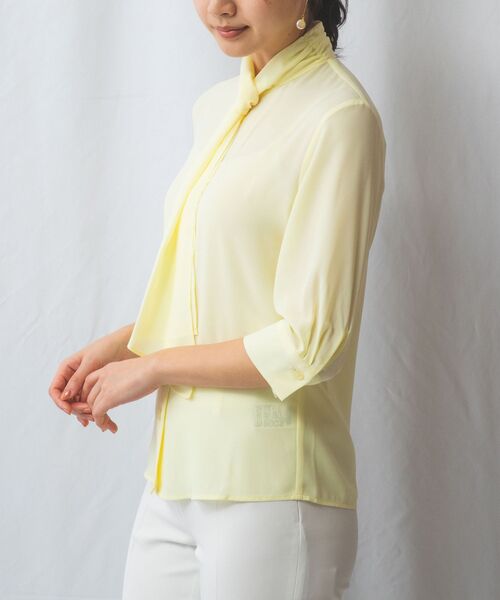 NARACAMICIE / ナラカミーチェ シャツ・ブラウス | 【NARACAMICIE】ジョーゼットフリルタイ七分袖ブラウス | 詳細2