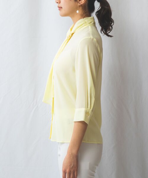 NARACAMICIE / ナラカミーチェ シャツ・ブラウス | 【NARACAMICIE】ジョーゼットフリルタイ七分袖ブラウス | 詳細4