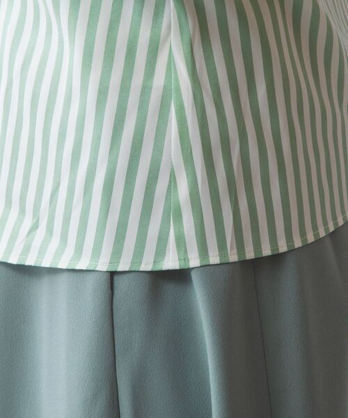 NARACAMICIE / ナラカミーチェ シャツ・ブラウス | 【NARACAMICIE】ストレッチストライプ七分袖レースシャツ | 詳細10