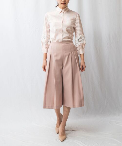 NARACAMICIE / ナラカミーチェ シャツ・ブラウス | 【NARACAMICIE】ストレッチストライプ七分袖レースシャツ | 詳細18