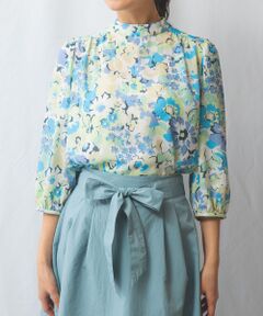 【NARACAMICIE】シャドーストライプスタンドボウタイブラウス NARACAMICIE】シャドーストライプスタンドボウタイブラウス(1(M