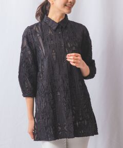 NARACAMICIE / ナラカミーチェ シャツ・ブラウス | 【NARACAMICIE】カットジャガード七分袖シャツ