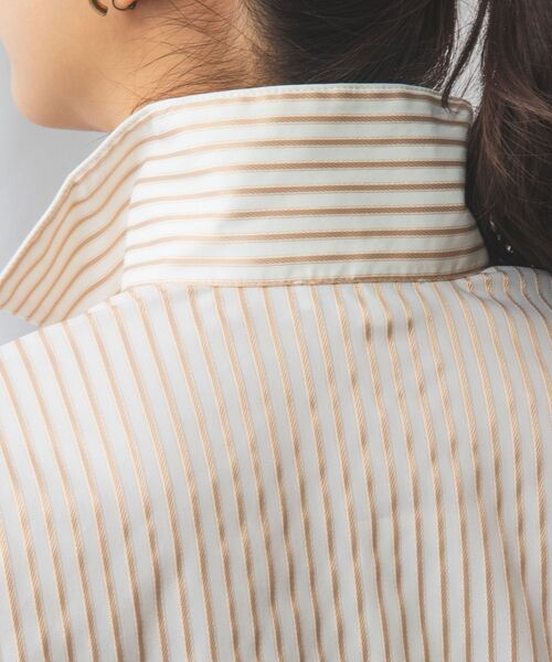 NARACAMICIE / ナラカミーチェ シャツ・ブラウス | 【NARACAMICIE】ストレッチストライプスタンドカラー七分袖シャツ | 詳細14