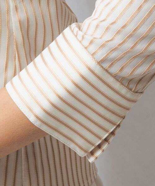 NARACAMICIE / ナラカミーチェ シャツ・ブラウス | 【NARACAMICIE】ストレッチストライプスタンドカラー七分袖シャツ | 詳細16