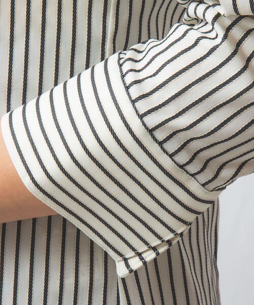 NARACAMICIE / ナラカミーチェ シャツ・ブラウス | 【NARACAMICIE】ストレッチストライプスタンドカラー七分袖シャツ | 詳細8