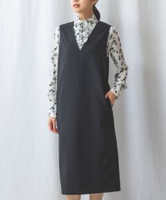 NARACAMICIE / ナラカミーチェ ミニ・ひざ丈スカート | 【NARACAMICIE】トロピカルポリエステルジャンパースカート