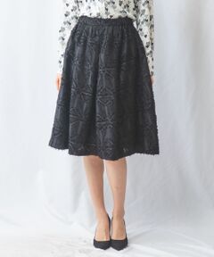 NARACAMICIE / ナラカミーチェ ミニ・ひざ丈スカート | 【NARACAMICIE】カットジャガードフレアスカート