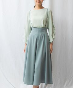 NARACAMICIE / ナラカミーチェ その他パンツ | 【NARACAMICIE】トロピカルポリエステルサス付きフレアパンツ